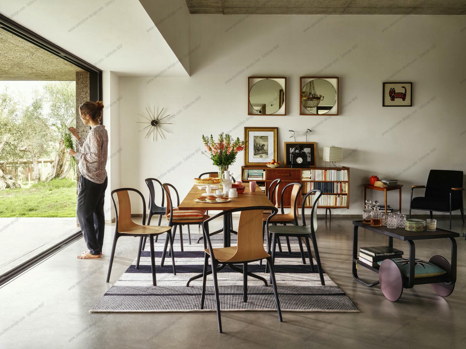 Vitra belleville armchair wood discount